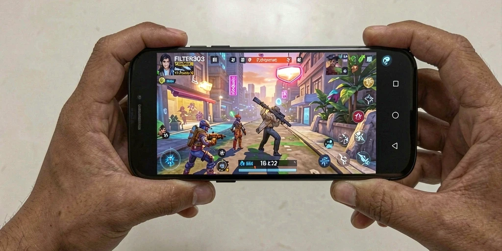 Tangkapan layar dari gameplay FILTER303 yang menunjukkan dunia simulasi yang mendalam.