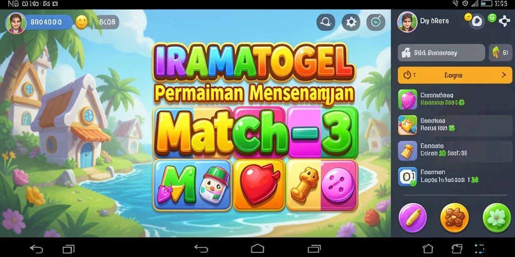 Tampilan gameplay menarik dari IRAMATOGEL dengan aksi match-3 seru.