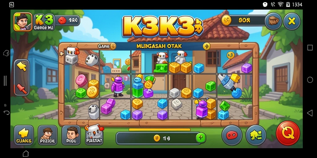 Tampilan gameplay K3K3 yang menantang dan seru.