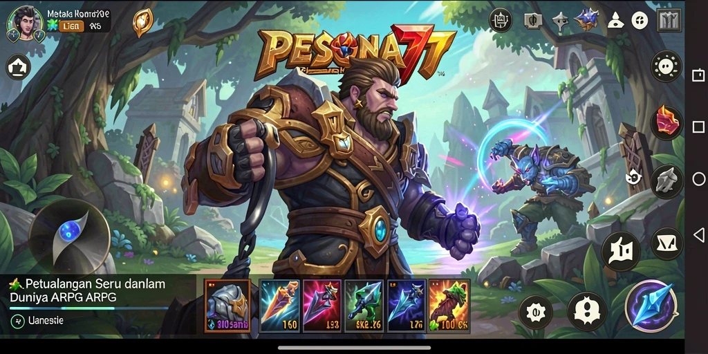 Tampilan gameplay PESONA77 yang menarik dengan aksi seru di dunia fantasi.