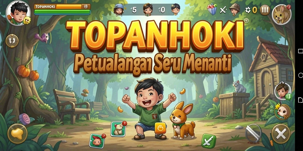 Tampilan gameplay seru dalam dunia petualangan TOPANHOKI.